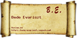 Bede Evariszt névjegykártya